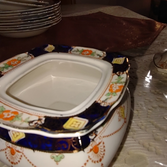 ( 2 ) Lidded Serving Dishes : Vintage 1930's Myott Sons &   Co , Imari - Picture 3 of 11